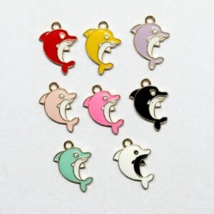 dolphin enamel charms combo mix colour