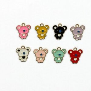 bunny enamel charms combo mix colour