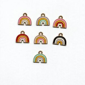 cut rainbow enamel charms combo mix colour
