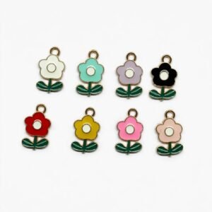 flower enamel charms combo mix colour