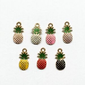pineapple enamel charms combo mix colour