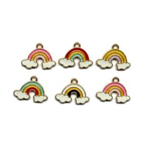 rainbow enamel charms combo mix colour