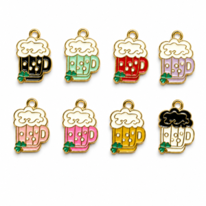 beer bottle 2 enamel charms combo mix colour