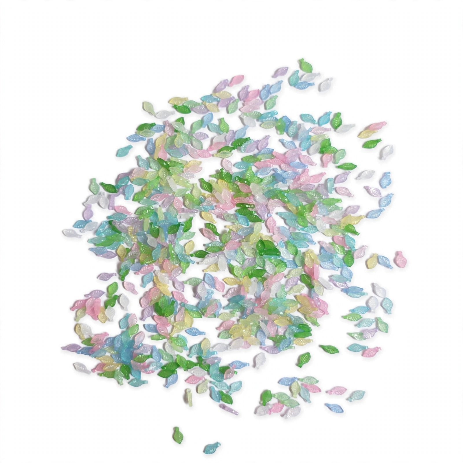 light Lil Leaf Shape Acrylic Beads – Mix Shade for Jewellery Making & DIY Crafts