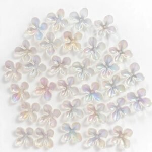 pastel opaline flower spacer beads