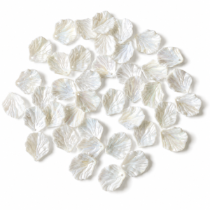 off-white/Cream textured petal spacer beads