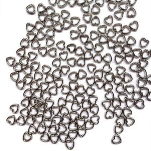 silver hollow heart spacer beads