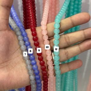 8 mm glass beads 100 beads in each line
