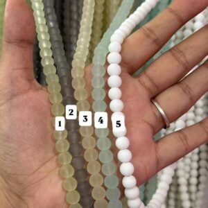 8 mm matte beads 100 beads in each line