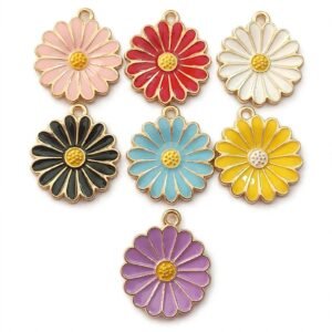 daisy flower enamel charms (random)