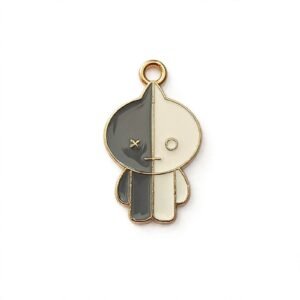 cute half black white cartoon charm