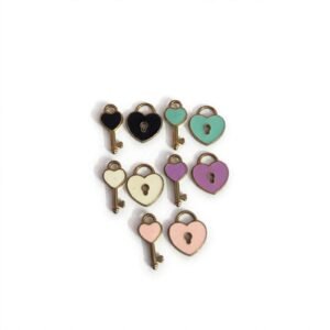 lock key charm random colourv(pair)