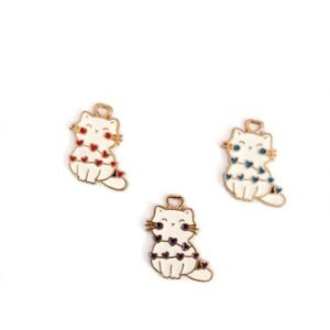 Heart kitty charm random colour