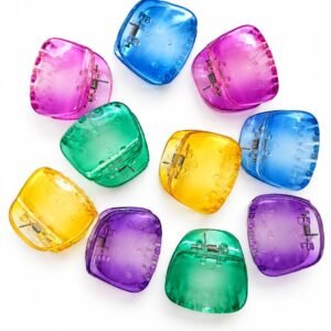 mini square jelly claw clips combo of 4 (random colour)