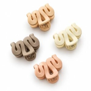 wavy zigzag hair claw clips combo of 4 (random colour)