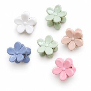 mini flower hair claw clips combo of 4 (random colour)