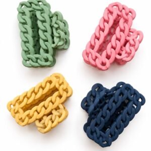 chunky chain link hair claw clip of 2 claw (random colour)