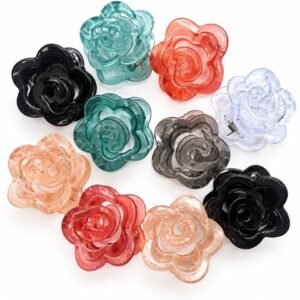 rose flower hair clutcher combo of 4 claw (random colour)