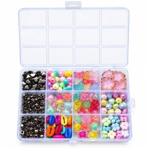 mix fancy beads acrylic, pearl, metalic beads 10 each design with box