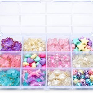 princess beads kit-fancy flower &bow charms with box
