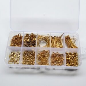 gold plated findings box diy jewelry hardware kit with box