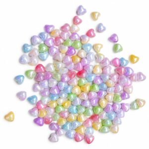 shimmer heart beads