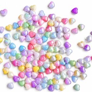 AB shimmer heart beads