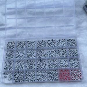 white alphabet beads box white colour letters 20 each beads