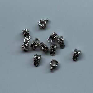 Antique silver bail bead charms,pack of 10 piece combo