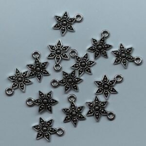 Antique silver starburst charms,pack of 10 piece combo