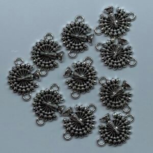 Antique silver peacock charms,pack of 10 piece combo