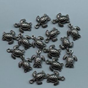 Antique silver tortoise charms,pack of 10 piece combo
