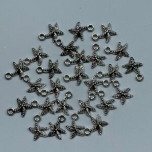 Antique silver starfish charms,pack of 10 piece combo