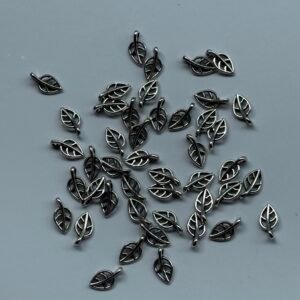 Antique silver small leaf charms,pack of 10 piece combo