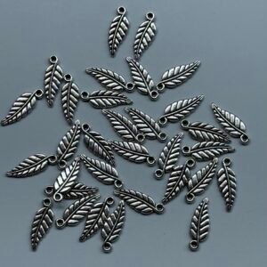 Antique silver leaf charm,pack of 10 piece combo